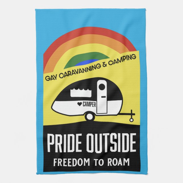 Gay caravan camping T-Shirt Tea Towel (Vertical)