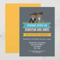 Gay Cartoon Grooms Wedding Themed
