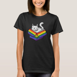 Gay Cat Pride Rainbow Cute Kitten Kitty Proud Lgbt T-Shirt
