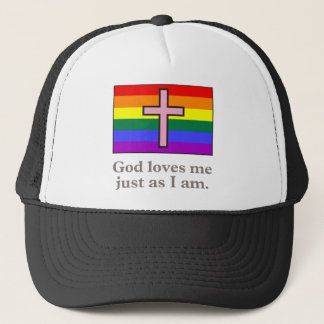 Gay Christian flag slogan Trucker Hat