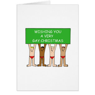 Gay Christmas Humour Cartoon Men in Underpants