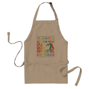Gay Christmas Rainbow Unicorn Don We Now Our Gay Standard Apron