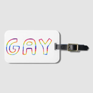 GAY Colourful Cool & Fun RAINBOW  Luggage Tag