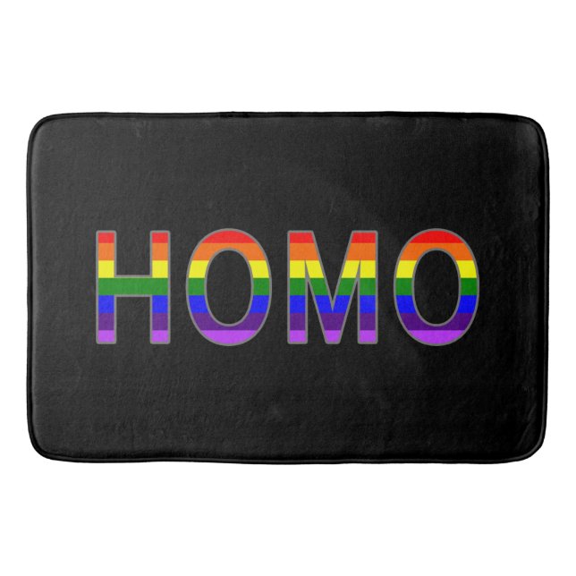 Gay Colourful Homo Rainbow Colours Bath Mat (Front)