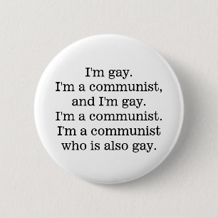 gay communist 6 cm round badge