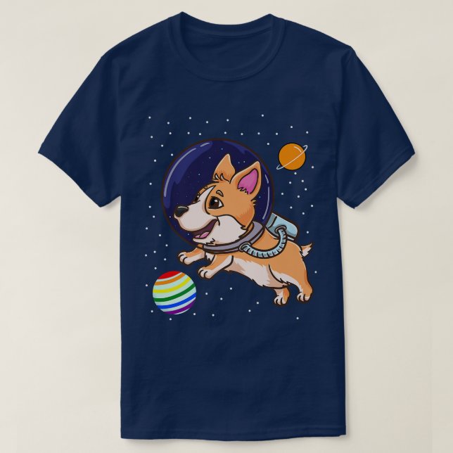 Gay Corgi In Space Gay Pride-1191 T-Shirt (Design Front)