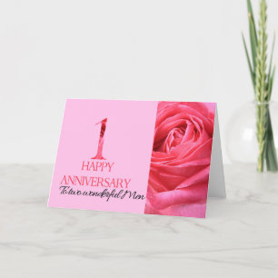 Gay Couple Anniversary Card Pink Rose
