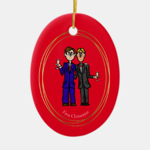 Gay Couple First Christmas Ornament