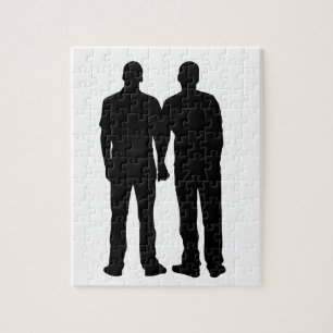 Gay Couple Silhouette Jigsaw Puzzle
