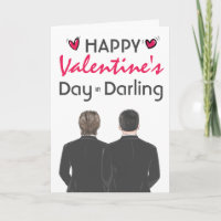 Gay couple wearing suits funny Valentine's poem