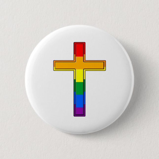 Gay Cross 6 Cm Round Badge (Front)