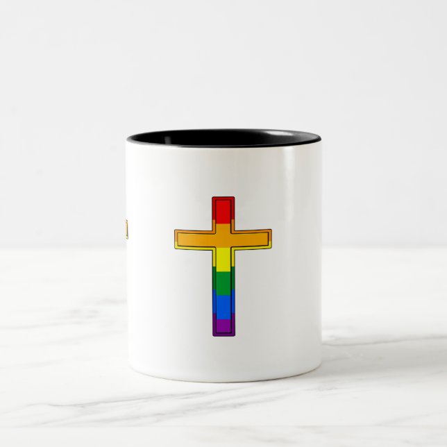 Gay Cross Two-Tone Coffee Mug (Center)