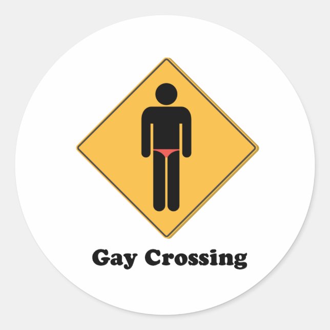 Gay Crossing Classic Round Sticker (Front)
