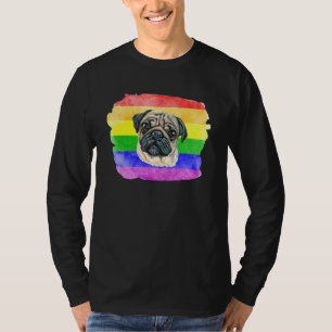 Gay Cute Pug Pug Mama Lgbtq Pride Stuff Teens Rain T-Shirt