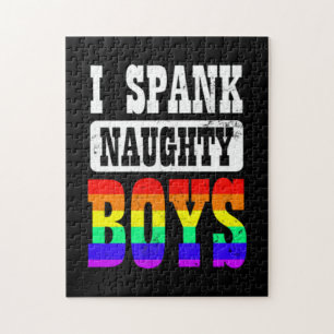 Gay Daddy I Spank Naughty Boy Jigsaw Puzzle