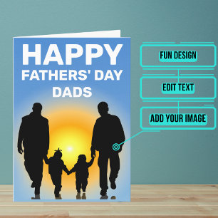 Gay Dads with Family Father's Day Card