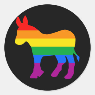 GAY DEMOCRAT CLASSIC ROUND STICKER