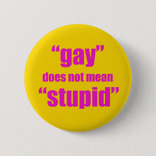 Gay does not mean stupid 6 cm round badge