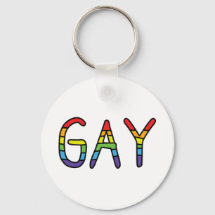 Gay Doodle Design Key Ring