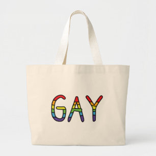 Gay Doodle Design Large Tote Bag