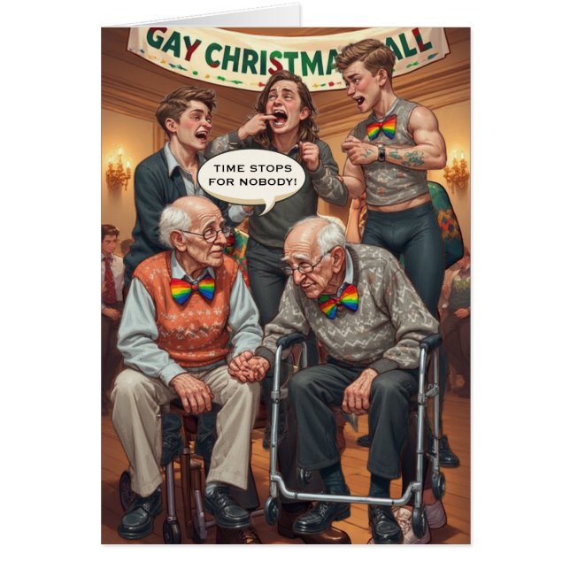 Gay Elder Abuse: LGBTQIA+ Christmas Card (Front)