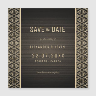 Gay elegant save the date magnetic card