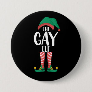 Gay Elf LGTBQ Matching Family Christmas Party 7.5 Cm Round Badge