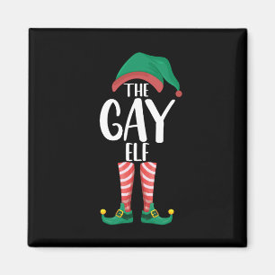 Gay Elf LGTBQ Matching Family Christmas Party Magnet