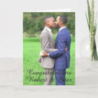 Gay Engagement/Wedding Card - Gay Couple Kissing
