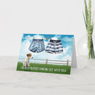 Gay Enjoyed Hanging Out with You Swim Trunks Card