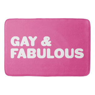 Gay & Fabulous Big Letters Customizable Color Bath Mat