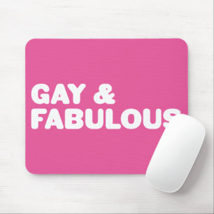 Gay & Fabulous Pink Statement Customisable Colour Mouse Pad
