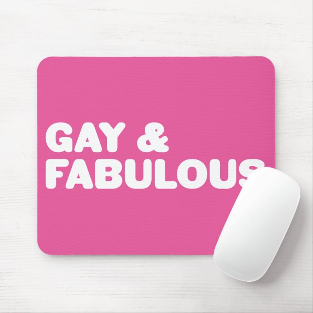 Gay & Fabulous Pink Statement Customisable Colour Mouse Pad (With Mouse)