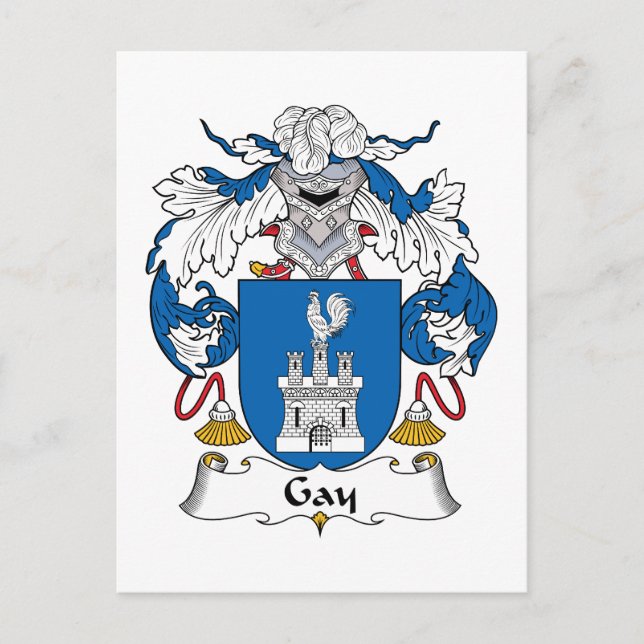 Gay Family Crest Postcard (Front)