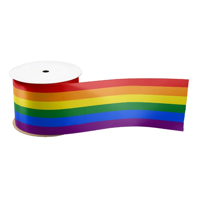Gay Flag Colours Rainbow 3" Satin Ribbon (Spool)