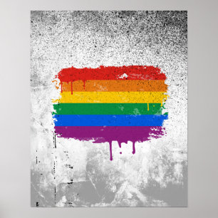 GAY FLAG DRIPPING POSTER