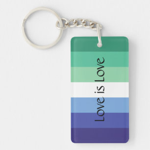 Gay Flag Love is Love Custom Keychain