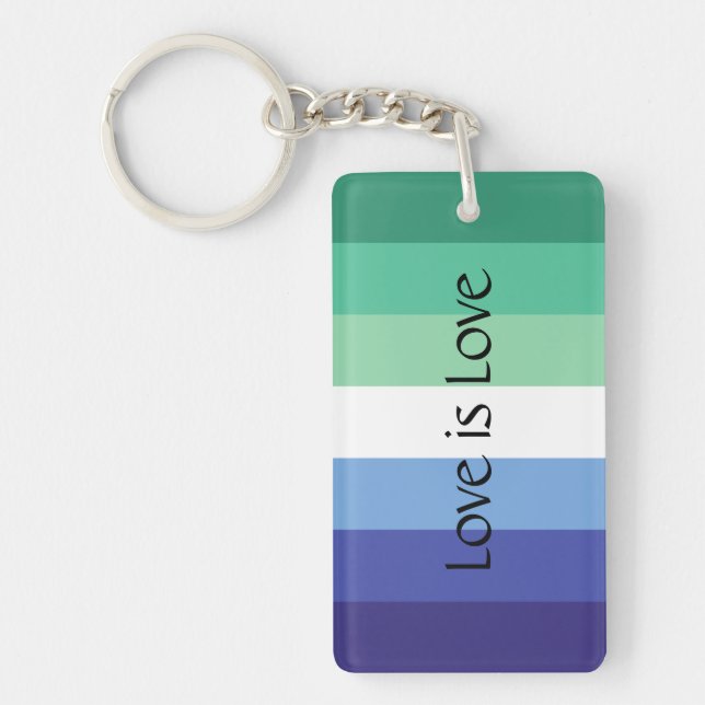 Gay Flag Love is Love Custom Keychain (Front)