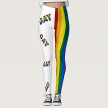 Gay Flower Pride Colours Striped Leggings