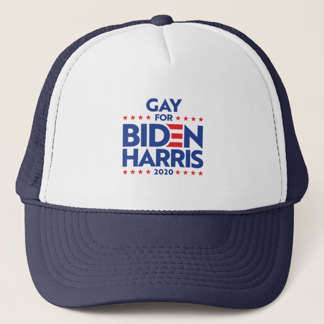 GAY FOR BIDEN HARRIS TRUCKER HAT (Front)