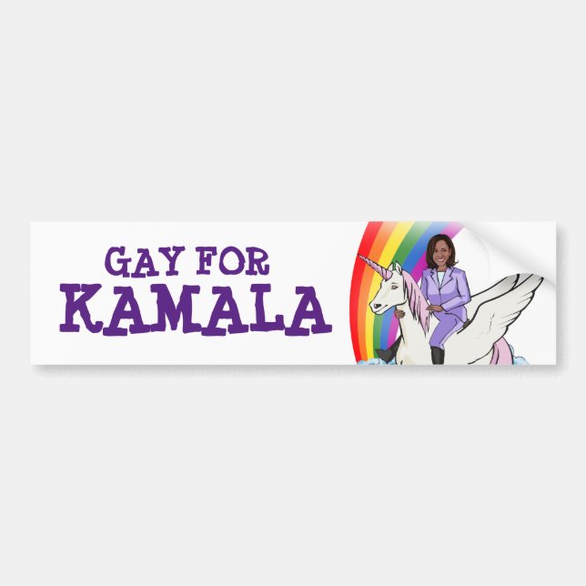 GAY FOR KAMALA BUMPER STICKER (Front)