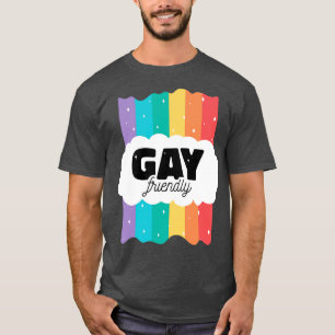 Gay Friendly LGBTQ Ally Rainbow Pride T-Shirt
