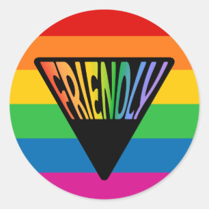 Gay Friendly Triangle Classic Round Sticker