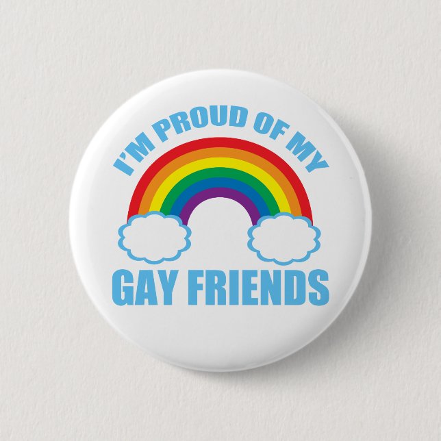 Gay Friends 6 Cm Round Badge (Front)