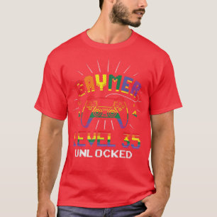 Gay Gamer Age 35 Year Old Rainbow Pride LGBT Pride T-Shirt