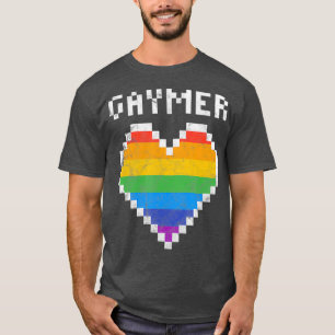 Gay Gamer Gaming Heart Gaymer Lesbian LGBT T-Shirt