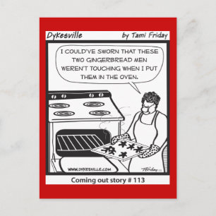 Gay gingerbread Men Holiday Postcard