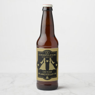 Gay Girls Wedding Anniversary Beer Bottle Label