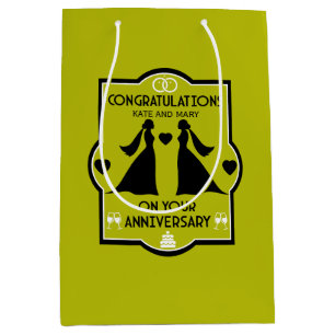 Gay Girls Wedding Anniversary Medium Gift Bag