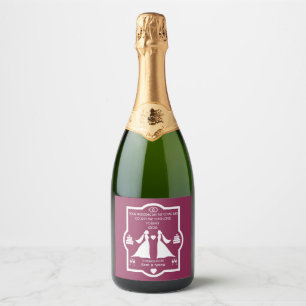 Gay Girls Wedding Anniversary Sparkling Wine Label